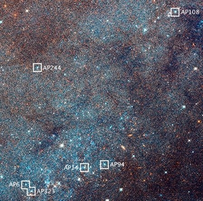 Regiões de formação de estrelas em Andrômeda