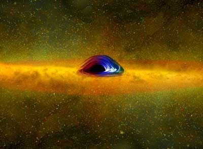 Materia zbliża się do prędkości światła wchodzącej do czarnej dziury