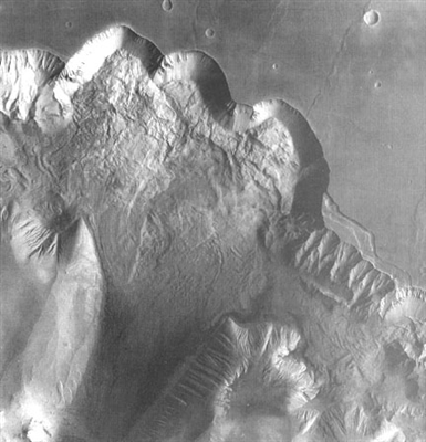 Zusammengebrochene Schluchten auf dem Mars