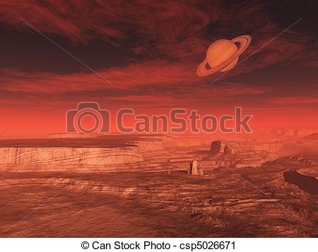 Paysage martien obscurci par la poussière