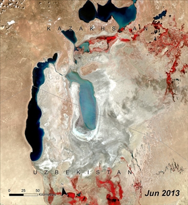 Ново сателитно изображение на Аралско море