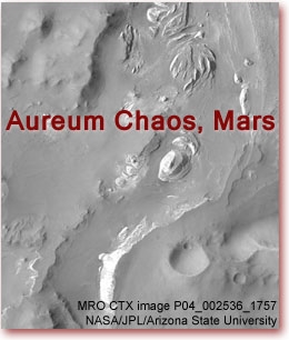Região do Caos de Aureum em Marte