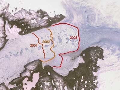 يسرع نهر جرينلاند الجليدي