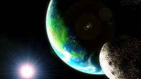 ยานอวกาศญี่ปุ่นอิมเมจ Earth และ Moon บน Flyby