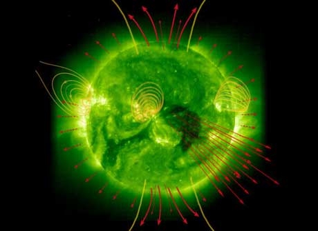 Sunspot Backward Magnetically