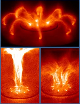 Skaidroja plazmas strūklas uz saules