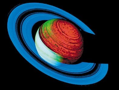 Κρόνος με μπλε φίλτρο Cassini