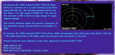 Първи изображения на почти земния астероид 2007 TU24