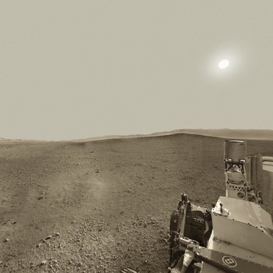 Panoramisch zicht op Mars