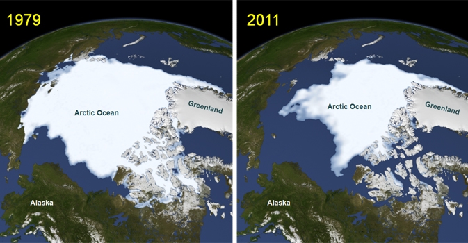 A sarkvidéki tengeri jég csökkenése felgyorsul