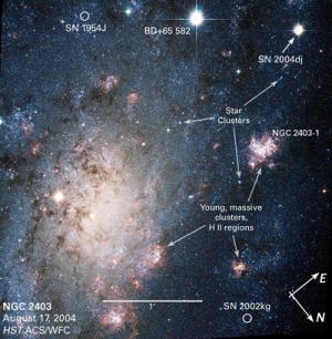 Supernova i nærliggende Galaxy NGC 2403