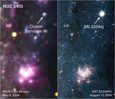Supernova dans la galaxie voisine NGC 2403