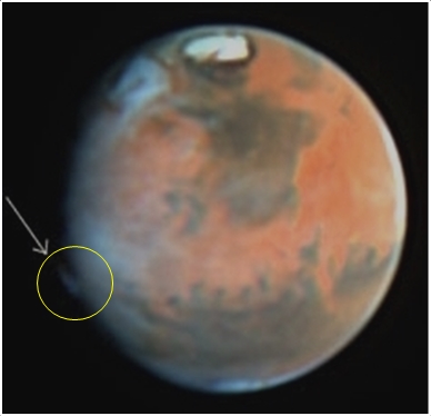 Nubes de gran altitud en Marte