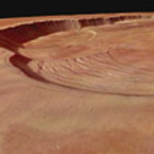 Perspektivische Ansicht von Olympus Mons
