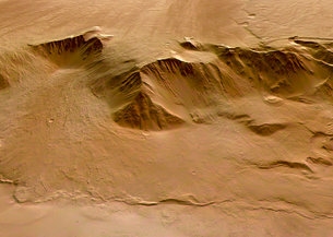 Vista em perspectiva do Olympus Mons