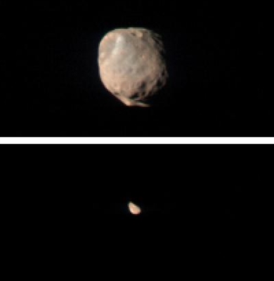 La oportunidad ve a Phobos y Deimos