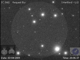 今日のIYAライブ望遠鏡-NGC 2516