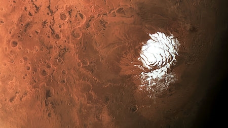 Mar de agua congelado descubierto en Marte