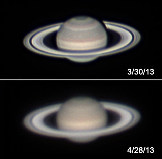 Saturne atteint l'opposition le 28 avril