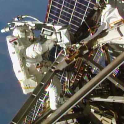 Astronauter Förbered dig på tredje Spacewalk