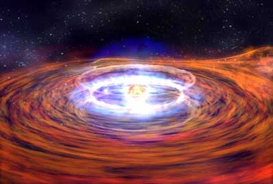 Les scientifiques regardent une explosion sur une étoile à neutrons