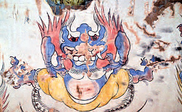 Altes Grab mit 'Blue Monster' Wandbild in China entdeckt