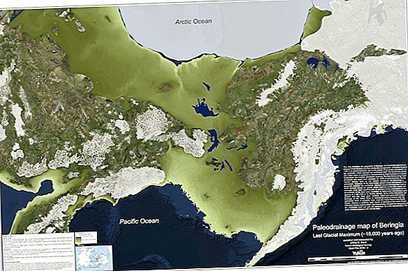 Ihmiset ylittivät Beringin maasillan ihmisille Amerikassa. Tässä se näytti 18 000 vuotta sitten.