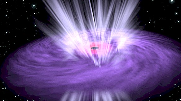 Wetenschappers zien de schaduw van een vreemde wind die langs een zwart gat waait