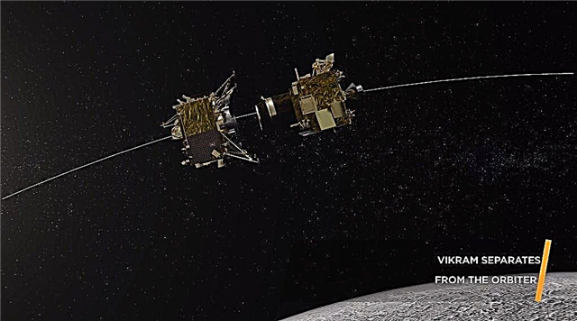 Indijas uzņēmums Chandrayaan-2 Moon Orbiter atbrīvo Vikram Lunar Lander