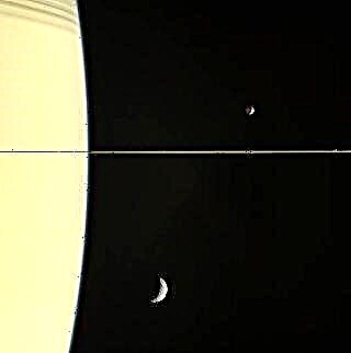 Saturni uhked rõngad ja 3 kuud säravad uimastataval Cassini fotol