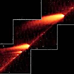 Vista Spitzer de pedaços de cometa