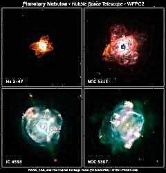 El Hubble mira cuatro estrellas muertas