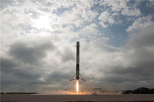 Drone fångar fantastiska bilder av Falcon 9-landning