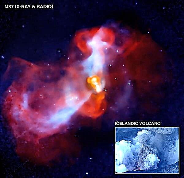 Volcán cósmico en erupción en M87
