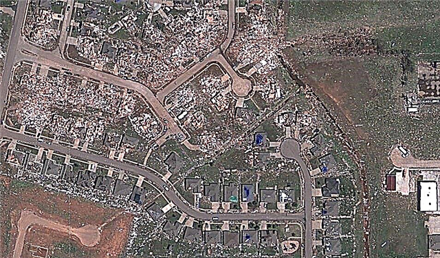 Fantastiska satellitbilder med hög upplösning av förstörelsen från Moore, Oklahoma Tornado
