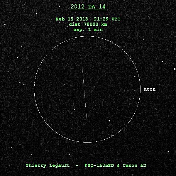 Fotos y videos del asteroide 2012 DA14 'Corriendo rápido entre las estrellas'