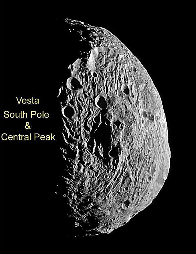 Dawn baja en espiral más cerca de la cuenca de impacto del Polo Sur de Vesta