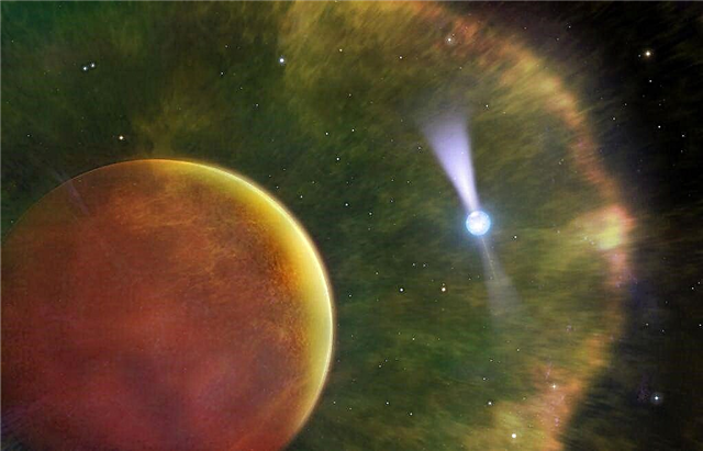 Astronomer observerer en Pulsar 6500 lysår fra jorden og se to separate fakler, der kommer fra dens overflade