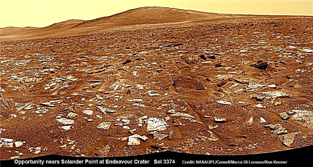 Oportunidad rover Días lejos de Mars Mountain Quest