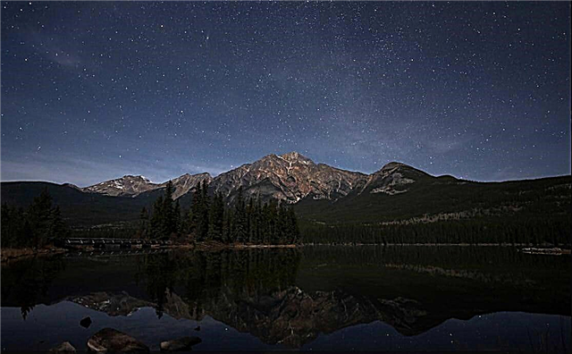 멋진 저속 촬영 : 캐나다 로키 산맥의 별빛
