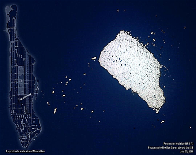 Manhetenas izmēra ledus sala, kas redzama no kosmosa