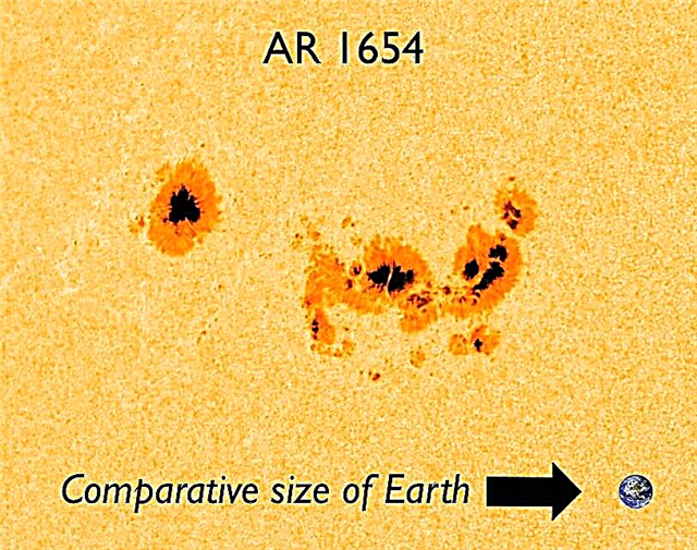 AR1654 yra „Monster Sunspot“. (Ir tai nukreipta mūsų keliu.)