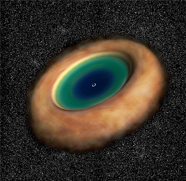 Astronomer observerer den roterende akkresjonsskiven rundt det supermassive sorte hullet i M77