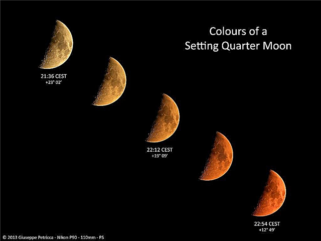 Astrophoto: Les magnifiques couleurs d'un quart de lune couchant
