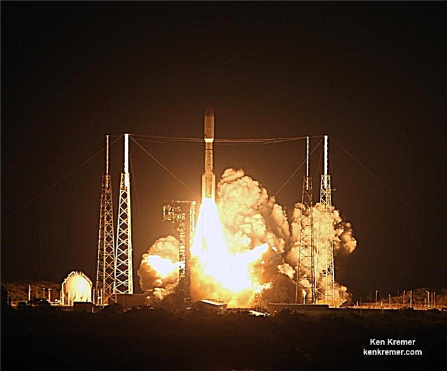 Revolucionario NASA / NOAA GOES-R Satélite meteorológico geoestacionario Impresionante lanzamiento nocturno