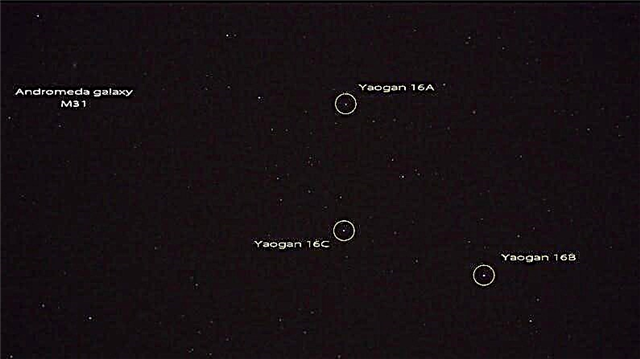 Regardez les satellites chinois «Yaogan» en vol en formation glisser à travers les étoiles