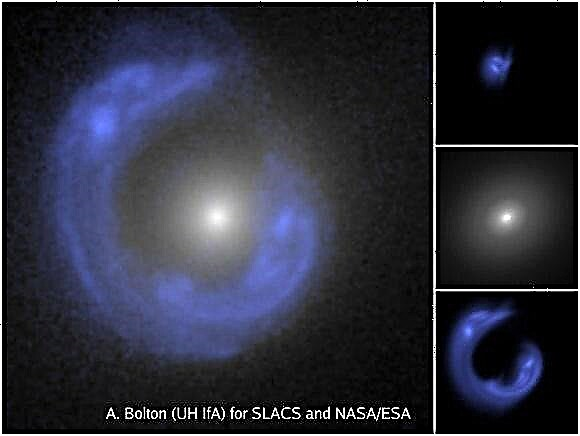 مسح هابل لعدسات الجاذبية يقيس قياس المادة المظلمة في المجرات البعيدة