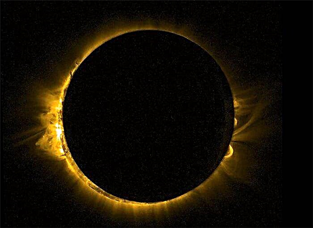 Vistas deslumbrantes do eclipse solar total de hoje da Terra ... e do espaço