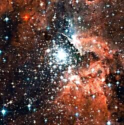 NGC 3603, como visto pelo Hubble