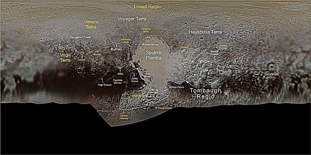 Un grupo de nuevos nombres para las características de superficie de Plutón fueron aprobados